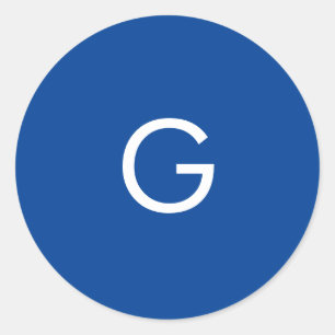 Adesivo Letra inicial monograma Na moda azul moderno