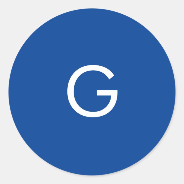 Adesivo Letra inicial monograma Na moda azul moderno (Frente)