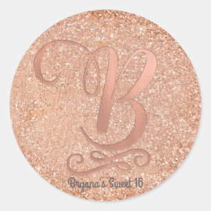 Adesivo Letra Inicial Personalizada B em Brilho Dourado Ro