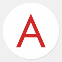 Letra inicial simples, vermelha branca, monograma