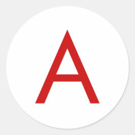 Adesivo Letra inicial simples, vermelha branca, monograma