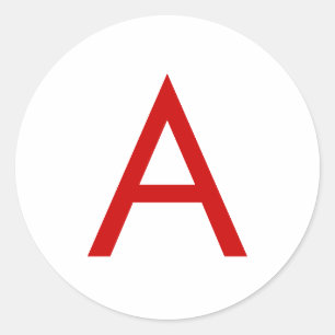 Adesivo Letra inicial simples, vermelha branca, monograma