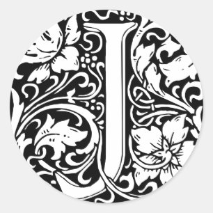 Adesivo Letra J Monograma Medieval Arte Nova
