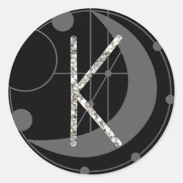 Adesivo Letra K Rune Runograma Monograma Geométrico Lua Pr