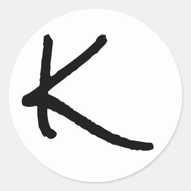 Adesivo Letra K White Rock Salt Alphabet por Janz (Frente)