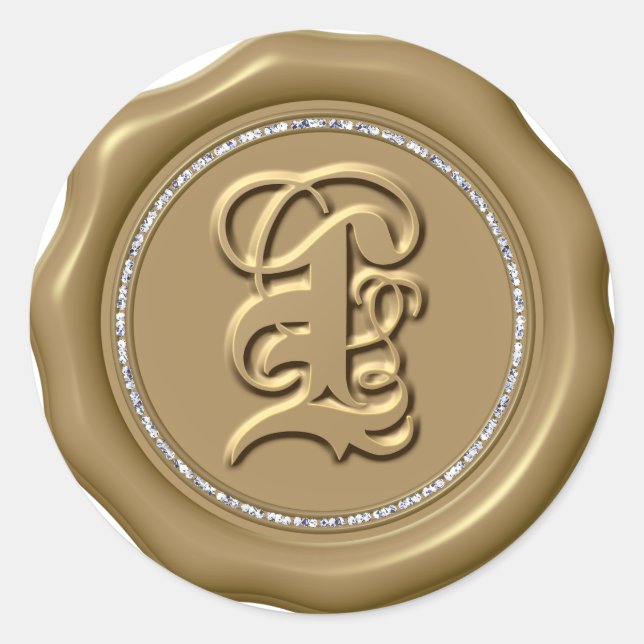 Adesivo *~* Letra L Diamond Circ DOURADO Cera Saquineira (Frente)