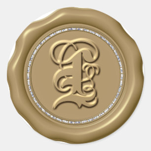 Adesivo *~* Letra L Diamond Círculo DOURADO Cera Saquinho