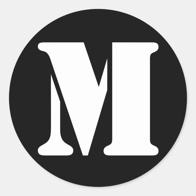 Adesivo Letra M alfabeto de lápis por Janz Black (Frente)