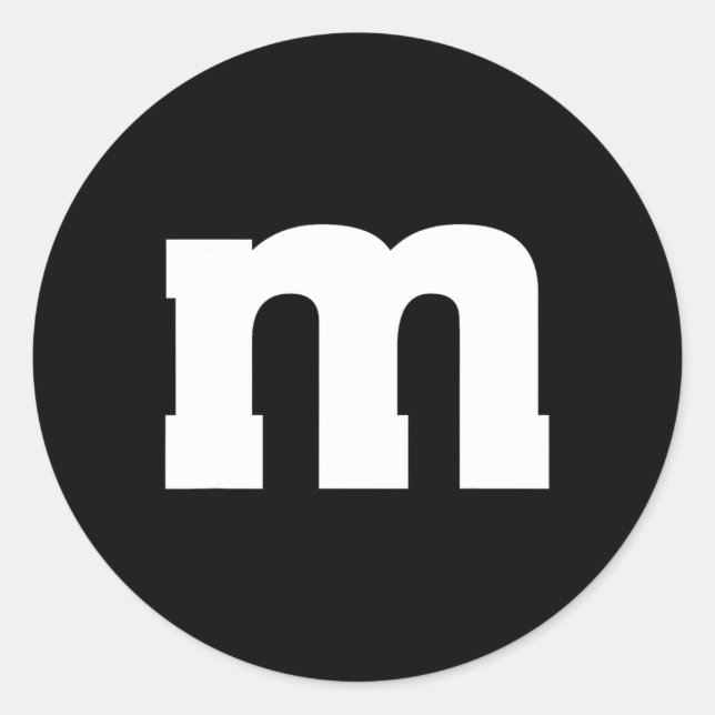 Adesivo Letra M Maiúscula Alfabeto (Frente)