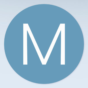 Adesivo Letra Minimalista Moderna Azul e Branco