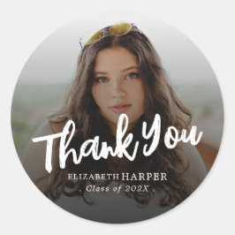 Adesivo Letra Moderna de Pincel Foto Graduação Agradecimen