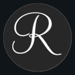 Adesivo Letra Monograma de Cores Formais de Casamento, Mod<br><div class="desc">Colores Formais de Casamento Monograma - Letra Modelo Envelope de Casquilho</div>