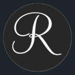 Adesivo Letra Monograma de Cores Formais de Casamento, Mod<br><div class="desc">Colores Formais de Casamento Monograma - Letra Modelo Envelope de Casquilho</div>