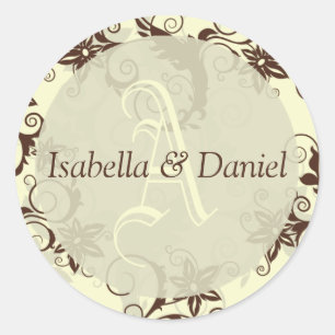 Adesivo Letra Monograma de Palitos de Noz