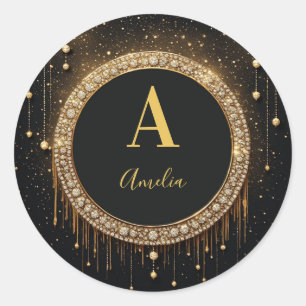 Adesivo Letra Monograma Personalizada em Brilho Preto