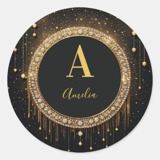 Adesivo Letra Monograma Personalizada em Brilho Preto