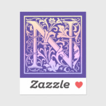 Letra N Colorida Vintage - Primeira Letra Gradient