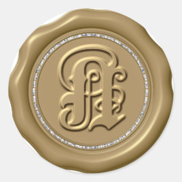 Adesivo *~* Letra N Diamond Circ DOURADO Cera Seal Sticker