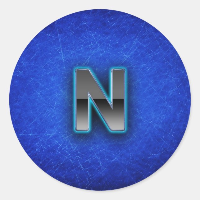 Adesivo Letra N - edição azul neon (Frente)