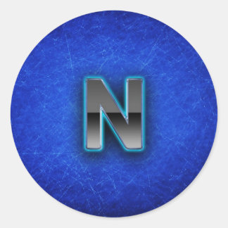Adesivo Letra N - edição azul neon