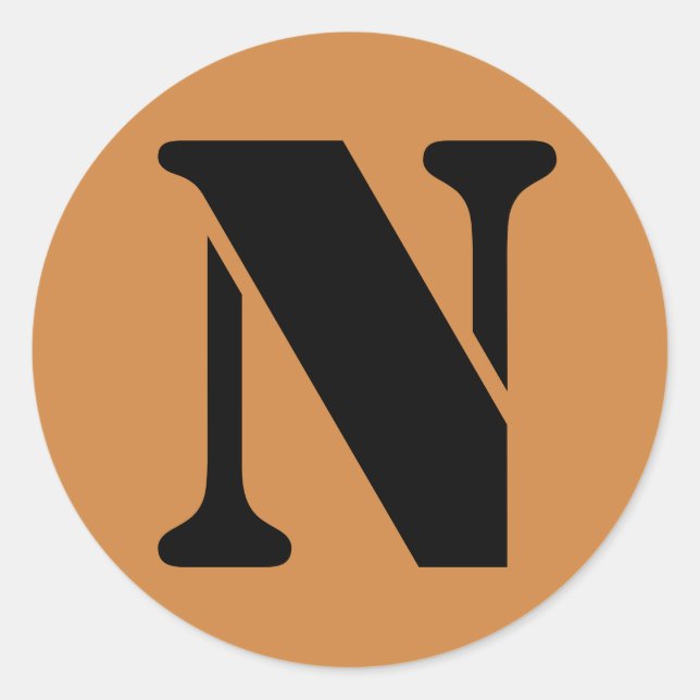 Adesivo Letra N estencil alfabeto por Janz Peru, Dourada (Frente)