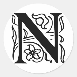 Adesivo Letra N extravagante