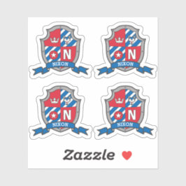 Adesivo Letra N nome personalizado Nixon wolf dog knights 