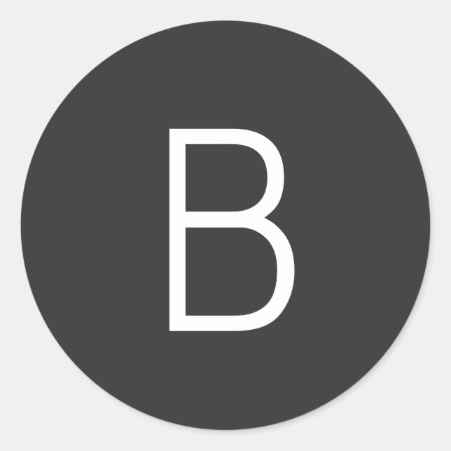 Adesivo Letra Negra Inicial Monograma Moderno (Frente)