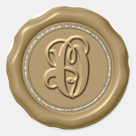 Adesivo *~* Letra O Diamond Círculo DOURADO Cera Selante