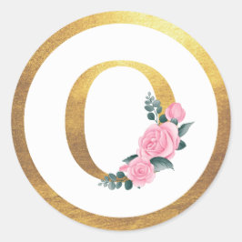 Adesivo Letra O Monograma Rosas Rosa Floral e Elegante Dou
