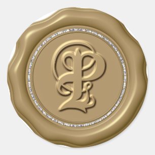 Adesivo *~* Letra P Diamond Círculo DOURADO Cera Saquinho