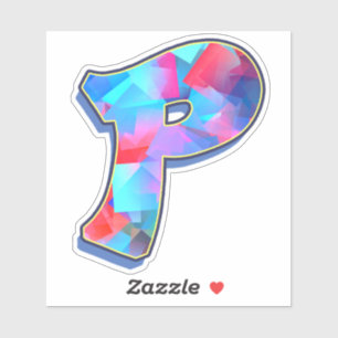 Adesivo Letra P_ Grafite alfabética