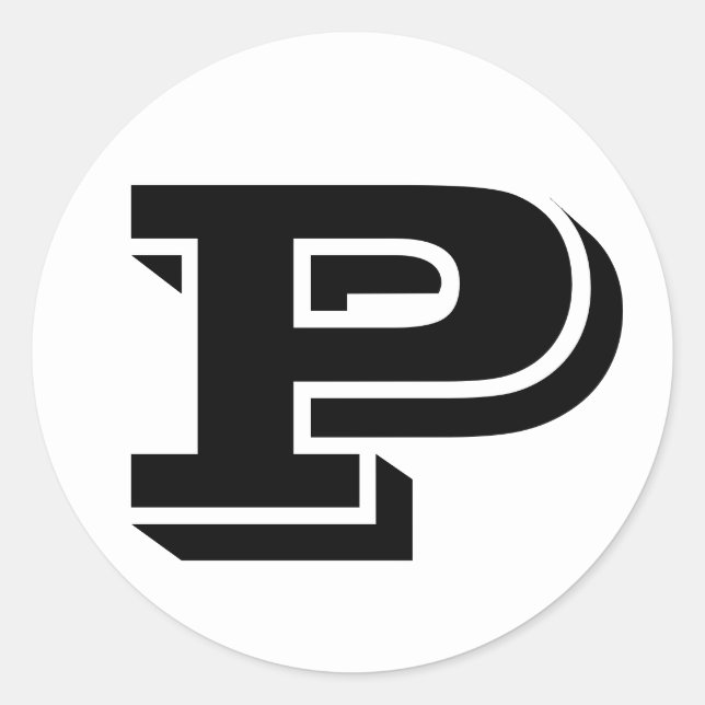 Adesivo Letra P Vineta Alphabet por Janz White (Frente)