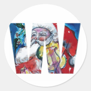 ADESIVO LETRA/PAPAI NOEL DE W DO NATAL COM MONOGRAMA DO