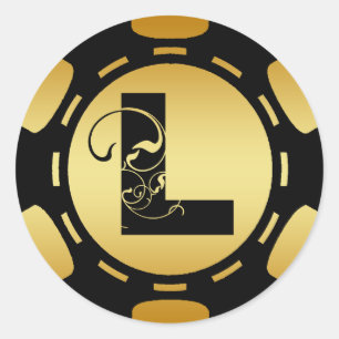 ADESIVO LETRA PRETA E DOURADO L MICROPLAQUETA DO MONOGRAMA