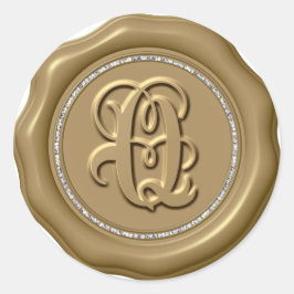 Adesivo *~* Letra Q Diamond Círculo DOURADO Cera Saquinhos