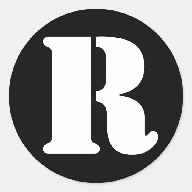 Adesivo Letra R alfabeto de lápis por Janz Black (Frente)