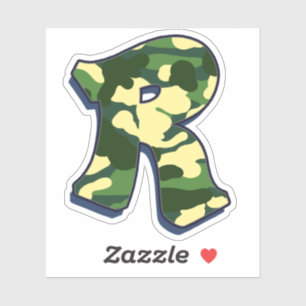 Adesivo Letra R - Camo Green