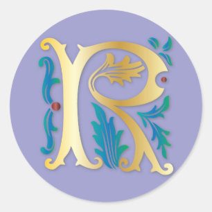 Adesivo Letra R Monograma Fleur de lis