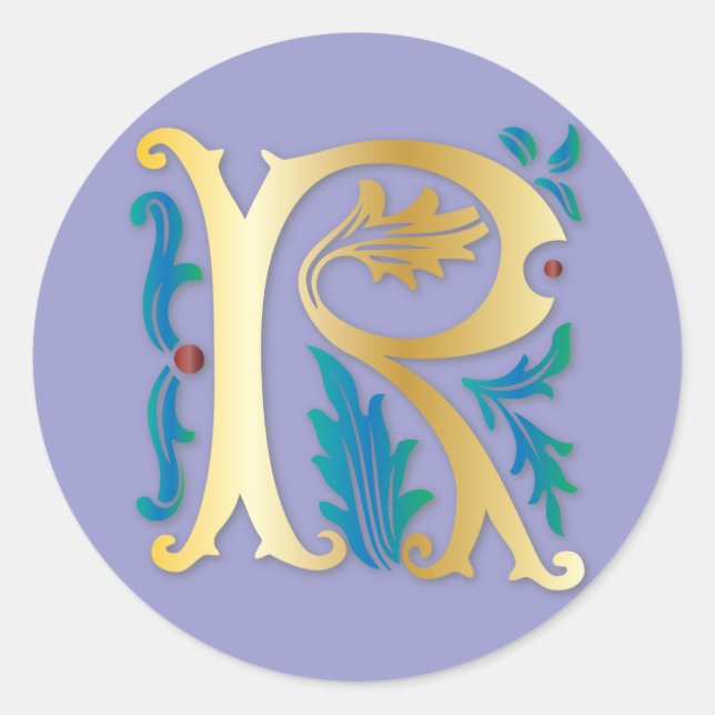 Adesivo Letra R Monograma Fleur de lis (Frente)