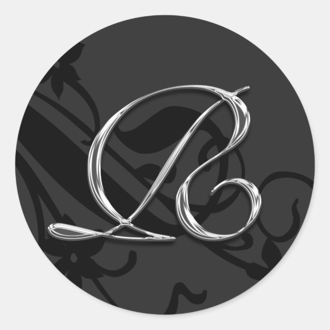 Adesivo Letra R Monograma Vinheta de Selagem de Envelope d (Frente)