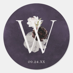 Adesivo Letra Romance Floral W Monograma Plum Casamento