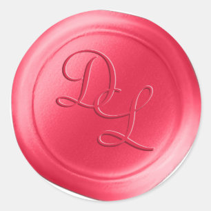 Adesivo Letra rosa-quente 2 monograma com colchetes de cer