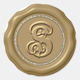 Adesivo *~* Letra S Diamond Círculo DOURADO Cera Saquinhos
