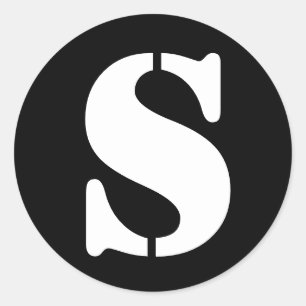 Adesivo Letra S tencil alfabeto por Janz Black