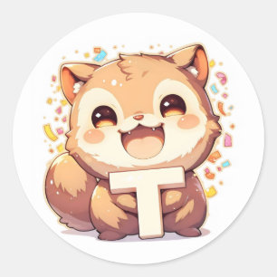 Adesivo Letra T Anime Animal