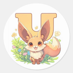Adesivo Letra U Fantasia Anime Animal