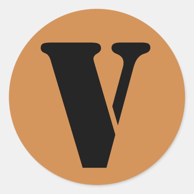 Adesivo Letra V Stencil Alfabeto por Janz Peru Dourado (Frente)