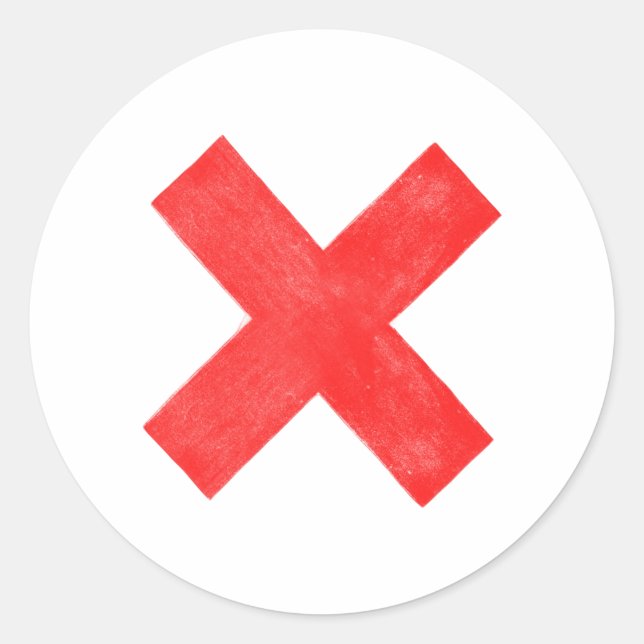 Adesivo letra vermelha grande x (Frente)