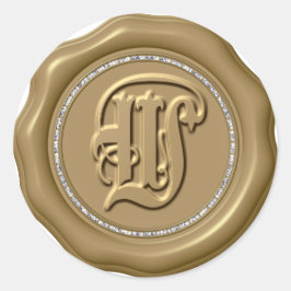 Adesivo *~* Letra W Diamond Círculo DOURADO Cera Selante